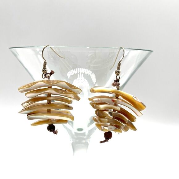 Mother of Pearl Dangle Earrings - Picture 5 of 5